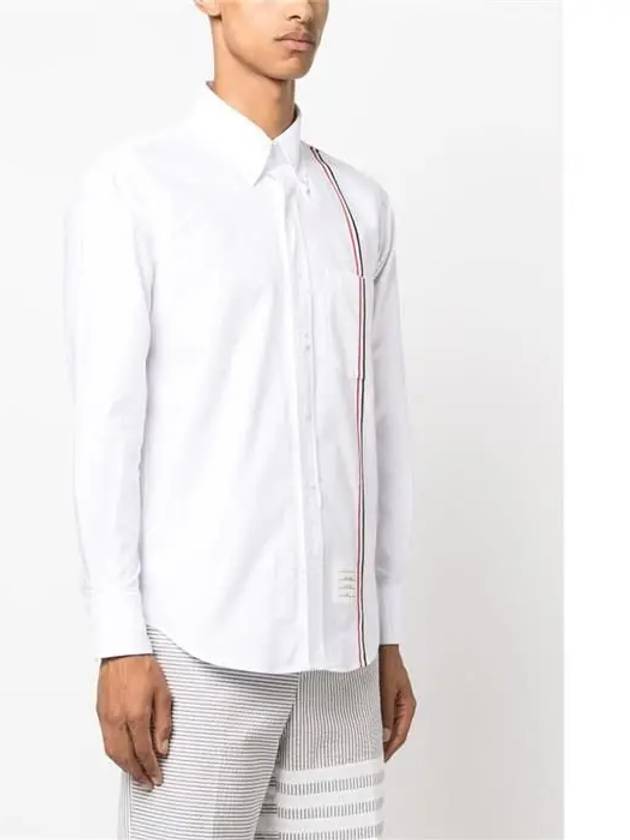 RWB Stripe Cotton Shirt White - THOM BROWNE - BALAAN 4