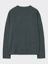 Ribbed henley neck long sleeve t shirt dark gray - NOIRER - BALAAN 3