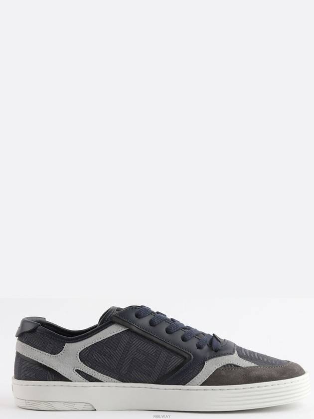 Step Leather Low Top Sneakers Blue - FENDI - BALAAN 4