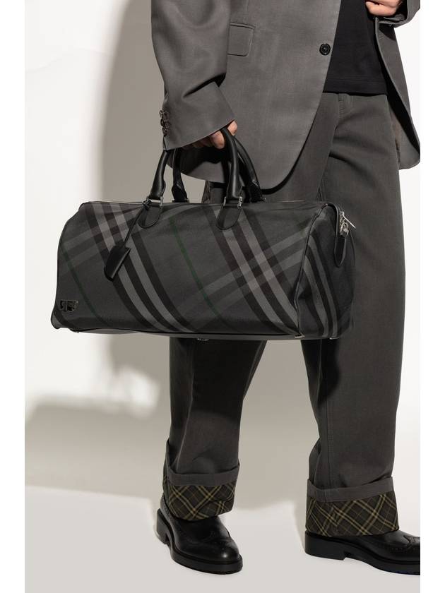 Grid Check Duffel Bag Charcoal - BURBERRY - BALAAN 3