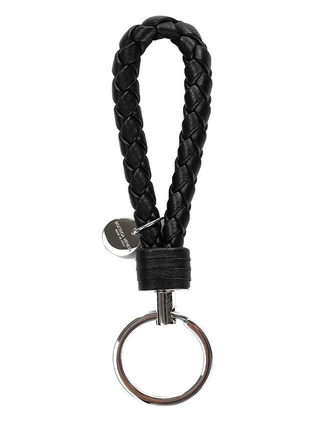 Intrecciato Leather Key Holder Black - BOTTEGA VENETA - BALAAN 2