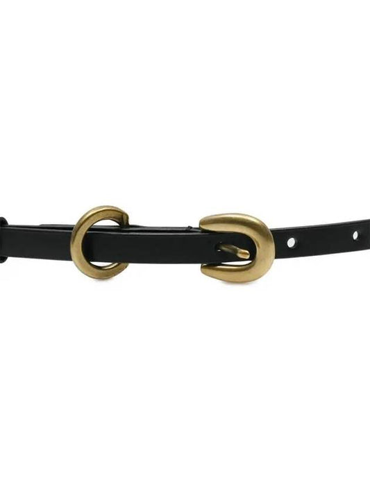 Unisex leather narrow belt black A00B02RP M BK - AURALEE - BALAAN 2