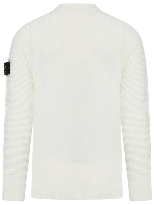 Compass Motif Knit Top White - STONE ISLAND - BALAAN 3