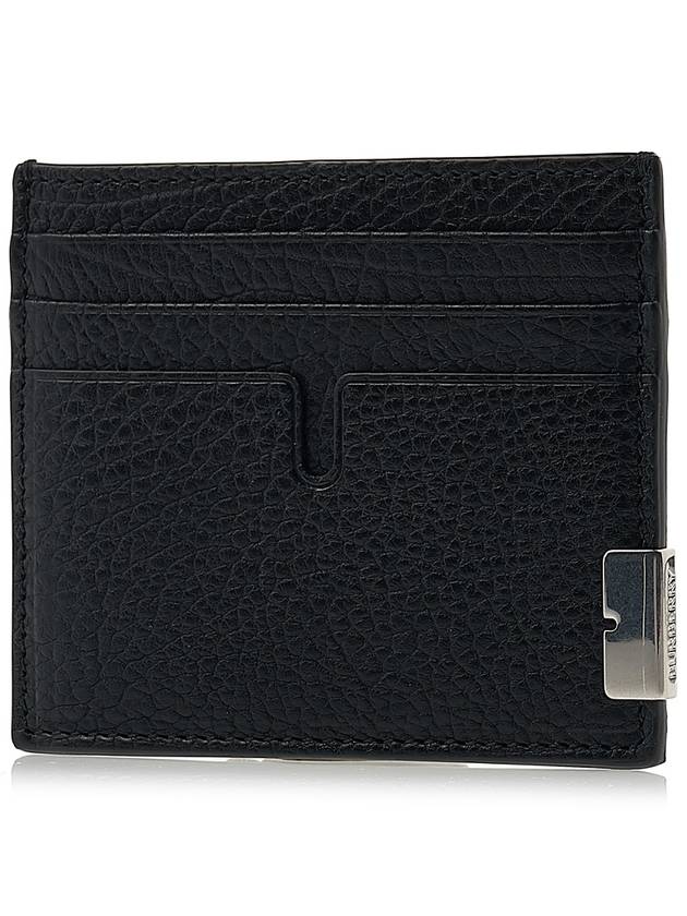 Grained Leather Card Wallet Black - BURBERRY - BALAAN 3