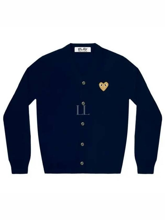 AZ N050 051 2 P1N050 Gold Heart Wappen Wool Cardigan - COMME DES GARCONS - BALAAN 1