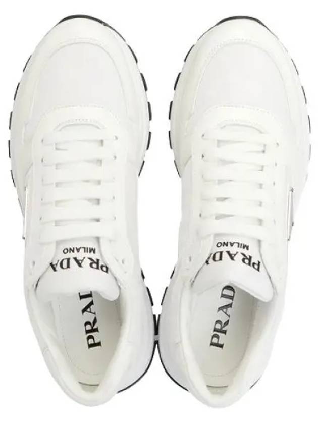 Prax 01 Re-Nylon Brushed Leather Low-Top Sneakers White - PRADA - BALAAN 2