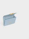 Celine Triomphe Shiny Calfskin Flap Card Holder Light Blue - CELINE - BALAAN 5