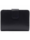 Women's Vitello Logo Leather Half Wallet Black - PRADA - BALAAN 5