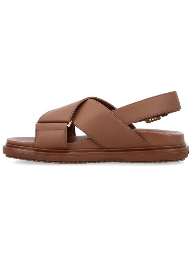 Fussbet Leather Sandals Brown - MARNI - BALAAN 4