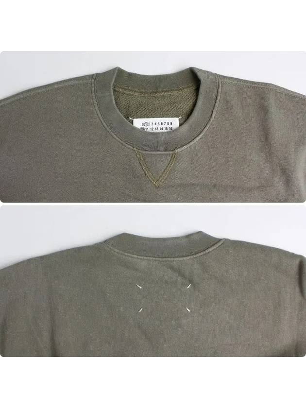 Logo Vintage Cropped Cotton Long Sleeve T-Shirt Green - MAISON MARGIELA - BALAAN 5