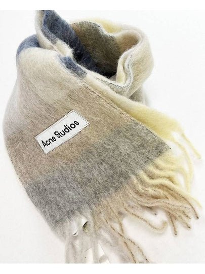 Check Mohair Muffler Vanilla Beige Lavender - ACNE STUDIOS - BALAAN 8