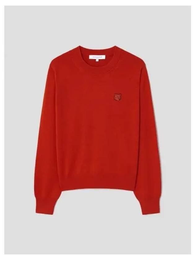 Women s Foxhead Patch Regular Sweatshirt Autumn Red Domestic Product GM0024080934194 - MAISON KITSUNE - BALAAN 1