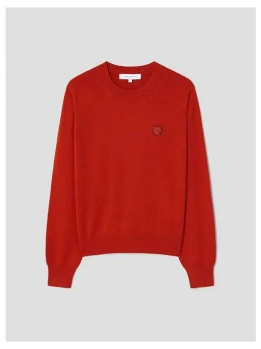 Women s Foxhead Patch Regular Sweatshirt Autumn Red Domestic Product - MAISON KITSUNE - BALAAN 1