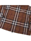 Check Hoodie Jacket Dark Birch Brown - BURBERRY - BALAAN.