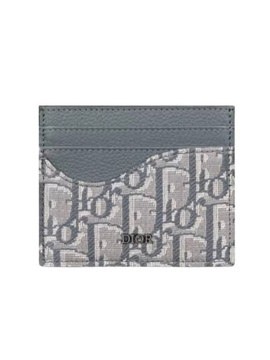 Oblique Saddle Card Wallet Deep Grey - DIOR - BALAAN 1