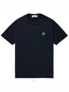 Logo Patch Short Sleeve T-Shirt Navy - STONE ISLAND - BALAAN 2