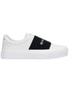 City Sport Sneakers In Leather with Strap White Black - GIVENCHY - BALAAN 1