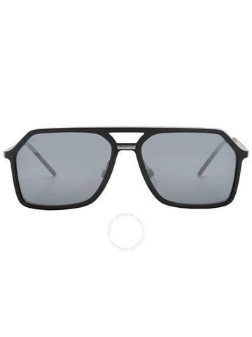 Dolce and Gabbana Light Grey Mirror Black Navigator Men's Sunglasses DG6196 501/6G 59 - DOLCE&GABBANA - BALAAN 1