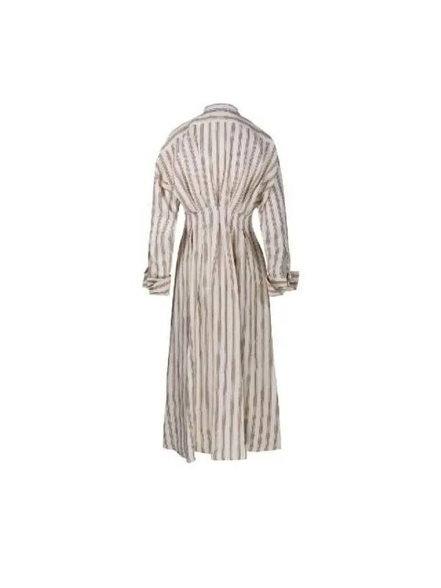 LONG STRIPED LINEN DRESS - MAX MARA - BALAAN 4