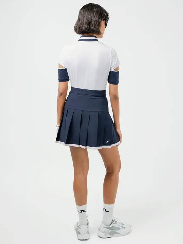 Women's Malika Golf Pleated Skirt Navy - J.LINDEBERG - BALAAN 4