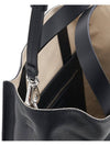 Embroidered Logo Leather Tote Bag Black - MARNI - BALAAN 9