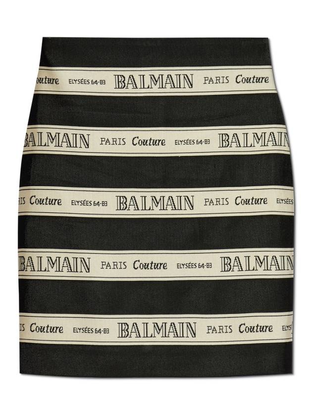 Balmain Skirt With Stripe Pattern, Women's, Black - BALMAIN - BALAAN 1