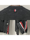 Men's Sustainable Classic Diagonal Wool Cardigan Dark Grey - THOM BROWNE - BALAAN 7