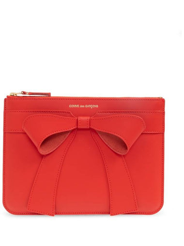 Comme Des Garçons Leather Pouch, Women's, Red - COMME DES GARCONS - BALAAN 1