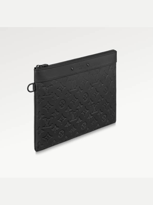 Men s Pochette to Go Logo Leather Clutch Bag Black 81570 - LOUIS VUITTON - BALAAN 3