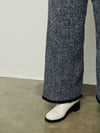 Women's Tweed Wide Pants Navy - PRETONE - BALAAN 8