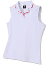 Ribbed collar color matching sleeveless WHITE - 20THHOLE - BALAAN 5