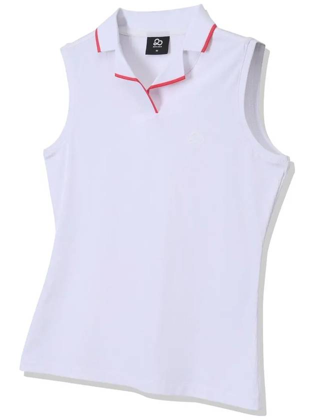 Ribbed collar color matching sleeveless WHITE - 20THHOLE - BALAAN 5