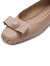 Vara Bow Metallic Leather Flats Beige - SALVATORE FERRAGAMO - BALAAN 4