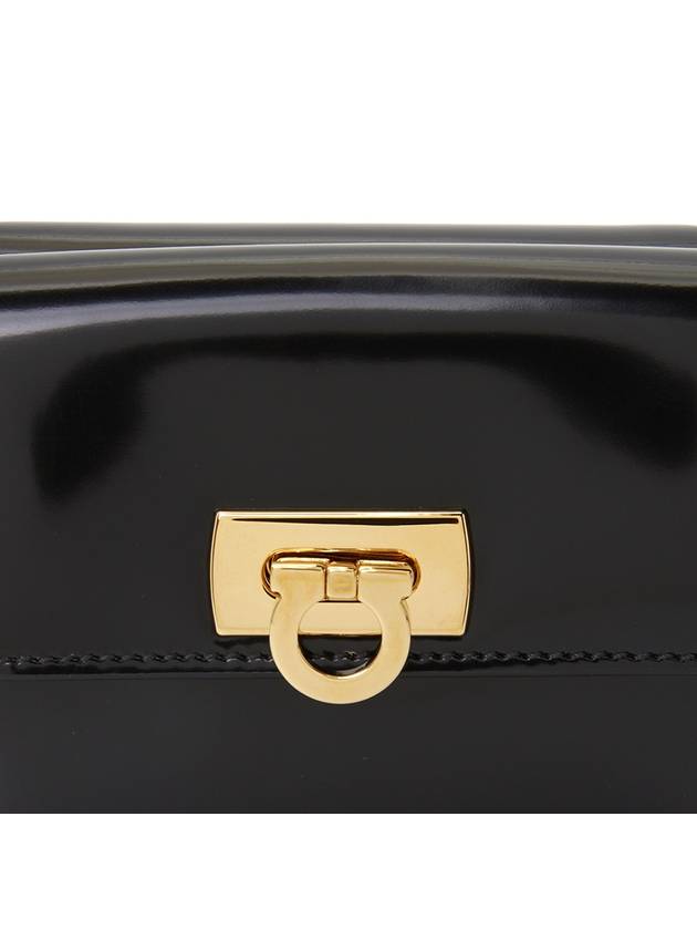 Gancini Compact Half Wallet Black - SALVATORE FERRAGAMO - BALAAN 8