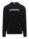 Logo Print Crew Neck Sweatshirt Black - BURBERRY - BALAAN 2