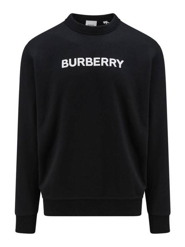 Logo Print Crew Neck Sweatshirt Black - BURBERRY - BALAAN 2