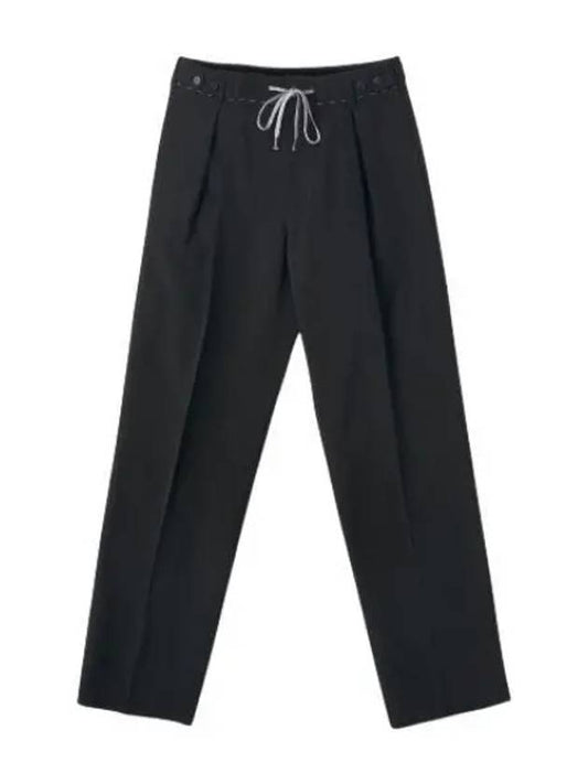 Cotton Moir Trousers Pants Black Suit Slacks - MAISON MARGIELA - BALAAN 1