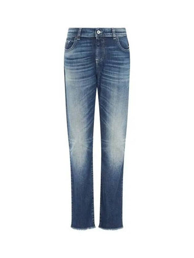 Women s Washed Regular Denim Pants Indigo - EMPORIO ARMANI - BALAAN 1