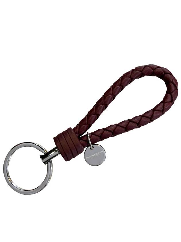 Intrecciato Leather Key Holder Burgundy - BOTTEGA VENETA - BALAAN 2