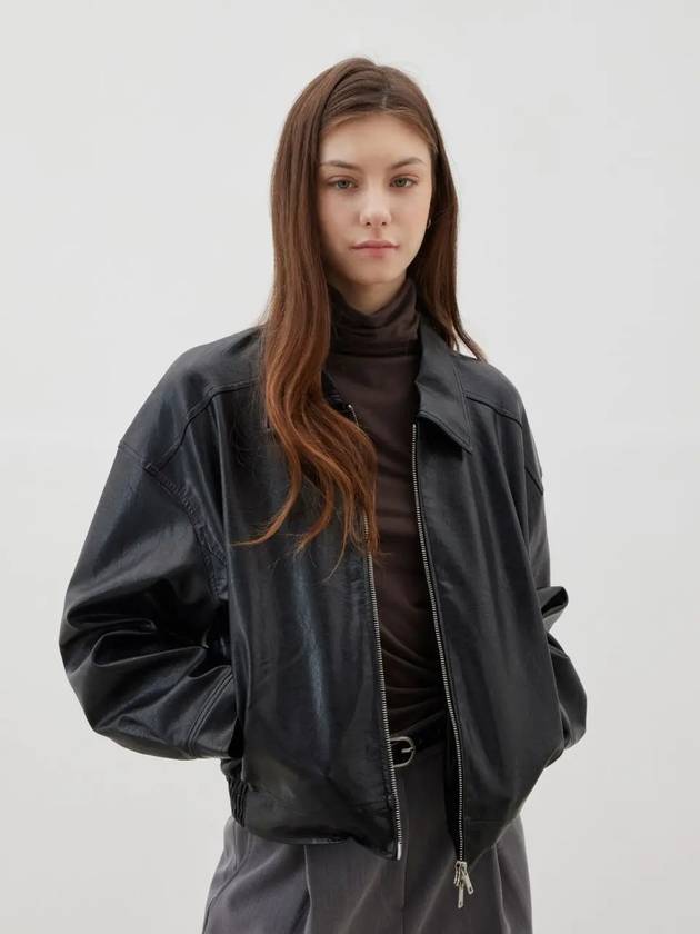 Vegan Leather Jacket Black - LESEIZIEME - BALAAN 3