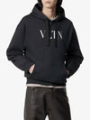 Logo Print Drawstring Hoodie Black - VALENTINO - BALAAN 2