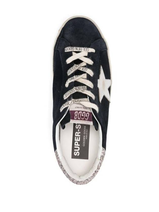 Superstar Glitter Tab Suede Low Top Sneakers Navy - GOLDEN GOOSE - BALAAN 4