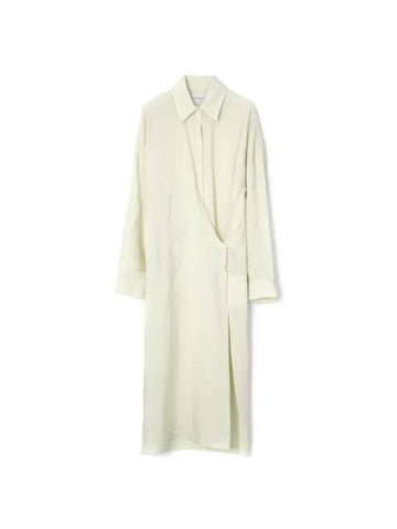 Straight Collar Twisted Dry Silk Midi Dress Ivory - LEMAIRE - BALAAN 1