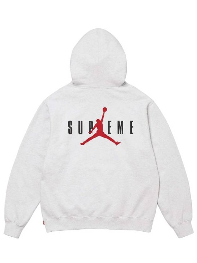 Jordan Logo Print Hoodie Ash Grey - SUPREME - BALAAN 3