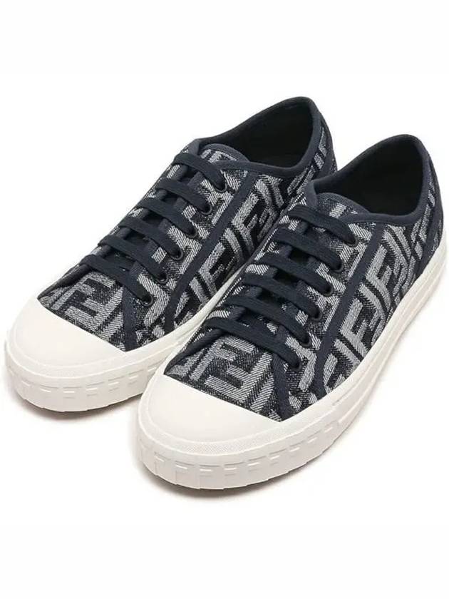 Domino FF Morty Denim Low Top Sneakers Blue - FENDI - BALAAN 2