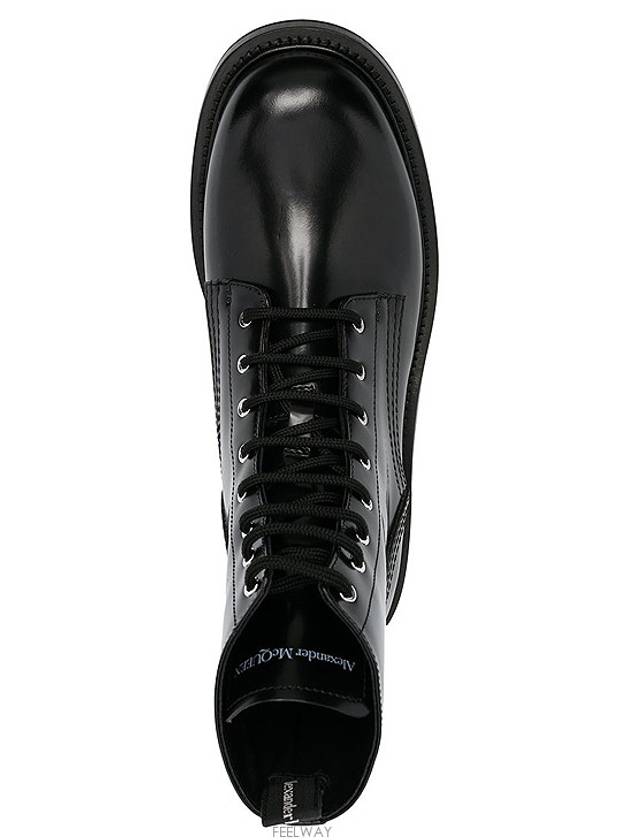 Lace Up Leather Worker Boots Black - ALEXANDER MCQUEEN - BALAAN 5