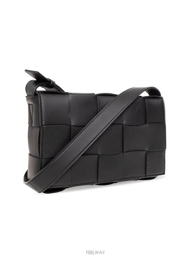 Intrecciato Cassette Cross Bag Black - BOTTEGA VENETA - BALAAN 6