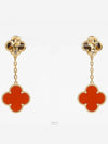 Van Cleef Arpels Magic Alhambra Earrings 2 Motif Yellow Gold Carnelian Tiger s Eye 74151 - VANCLEEFARPELS - BALAAN 5