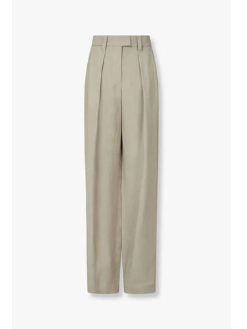 Women s Tapered Pleated Pants Khaki - BRUNELLO CUCINELLI - BALAAN 1