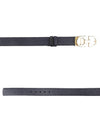 Reversible Gancini Leather Belt Black Navy - SALVATORE FERRAGAMO - BALAAN 2